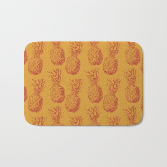 Hand drawn pineapple pattern Bath Mat