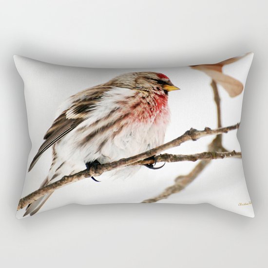 Common Redpoll Bird Rectangular Pillow