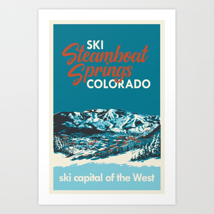 Steamboat Springs Vintage Ski Poster Art Print