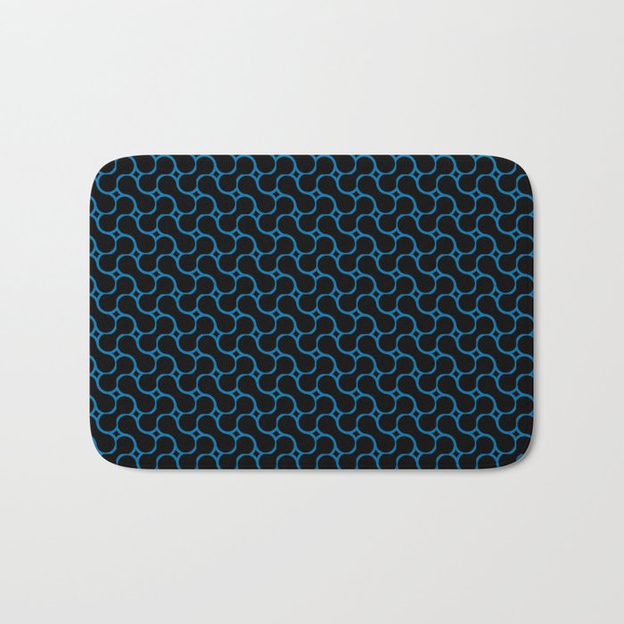 curves pattern with black background Bath Mat