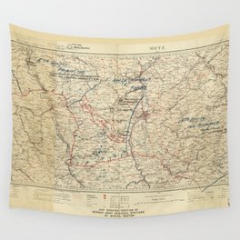 World War I German Army Positions Map (circa 1918) Wall Tapestry