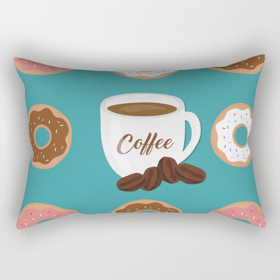 Coffee and Donuts Rectangular Pillow