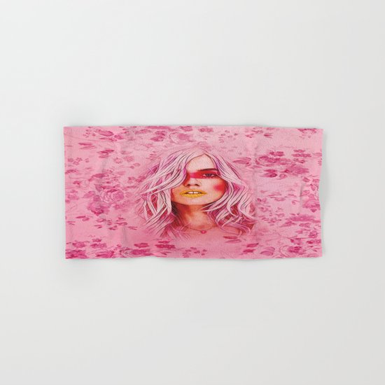Girl with pink hair Hand & Bath Towel