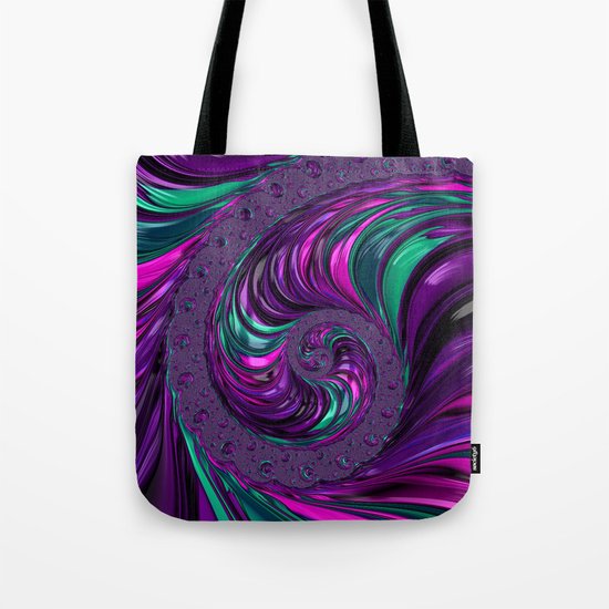 Jewel Tone Fractal Spiral Tote Bag