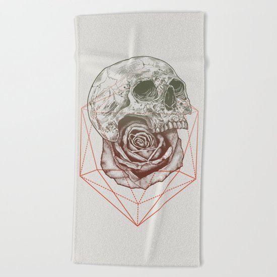 Skull Rose Geo Beach Towel