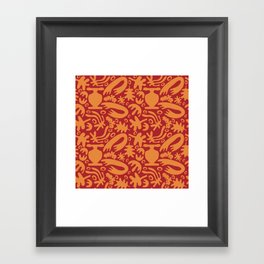 Abstract seamless pattern shape henry matisse with algae and leaves. Framed Art Print