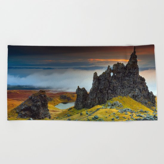 Rock falaise Ecosse Beach Towel