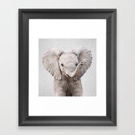 Baby Elephant - Colorful Framed Art Print