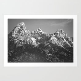 Grand Teton Peak To Peak In Black and White Art Print