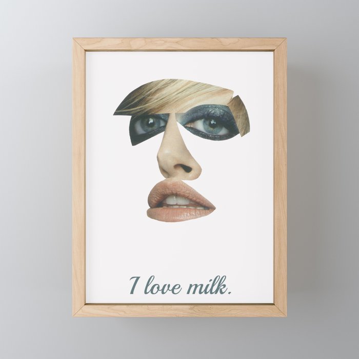 I love milk Framed Mini Art Print