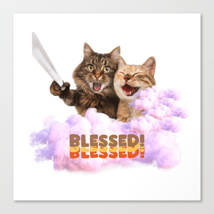 Blessed bff cats Canvas Print