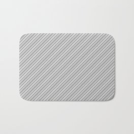 [ Thumbnail: Dark Gray and Light Grey Colored Striped Pattern Bath Mat ]