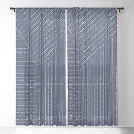 Lines (Navy) Sheer Curtain