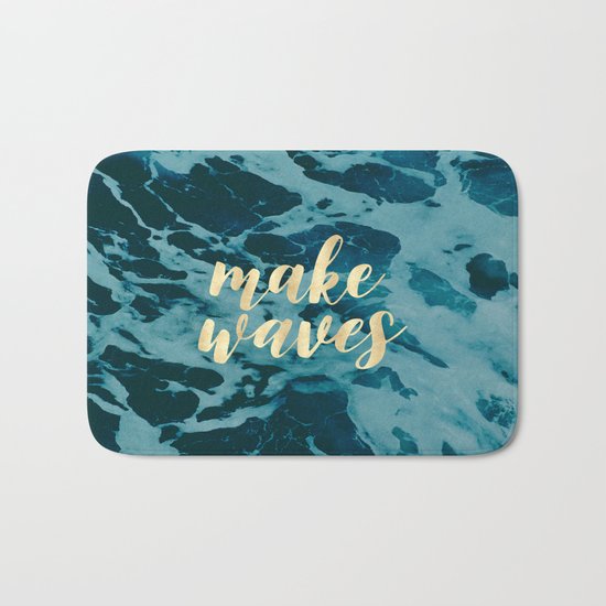 Make Waves in Gold Bath Mat