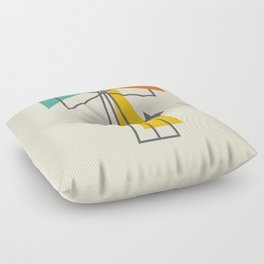 Mid Century Modern Letter T Artwork Floor Pillow
