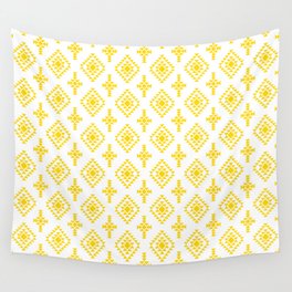Yellow Native American Tribal Pattern Wall Tapestry