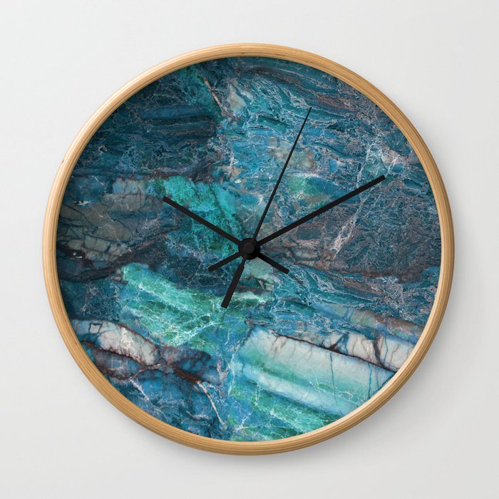 Siena turchese - blue marble Wall Clock