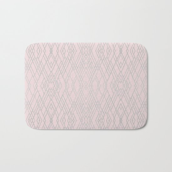 Art Deco Pink and Silver Bath Mat