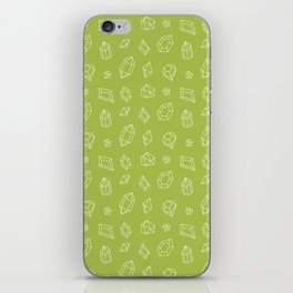 Light Green and White Gems Pattern iPhone Skin