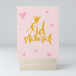 Happy Eid Princess - pink Mini Art Print