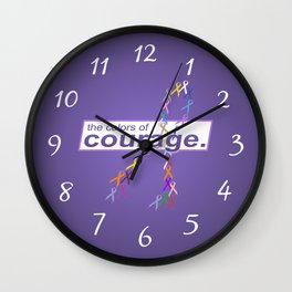 The Colors of Courage Cancer Awareness Ribbons Wall Clock