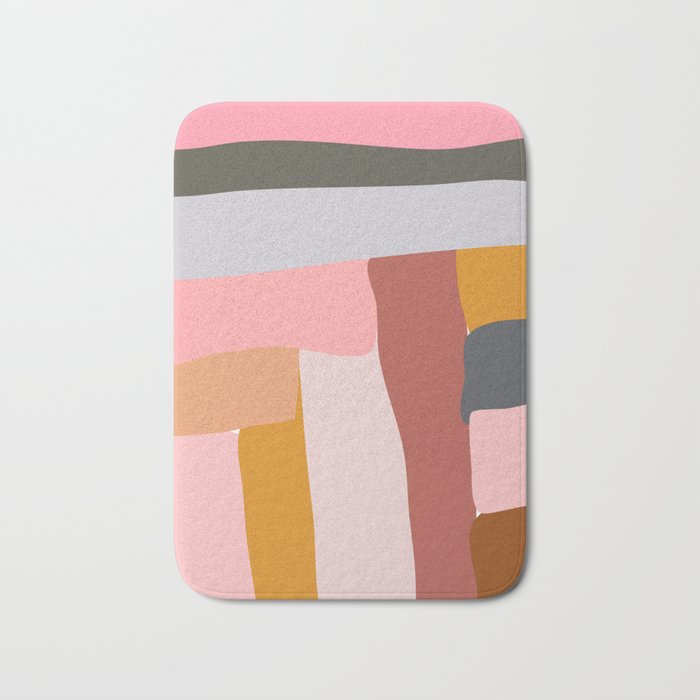 Modern Abstract in Earthy Colors Bath Mat