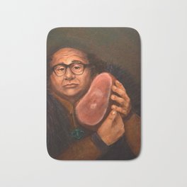 Danny DeVito with his beloved ham Bath Mat | Movies & TV, Comedy, Itsalwayssunny, Reynolds, Painting, Rum, Ham, Funny, Renaissance, Froggy 