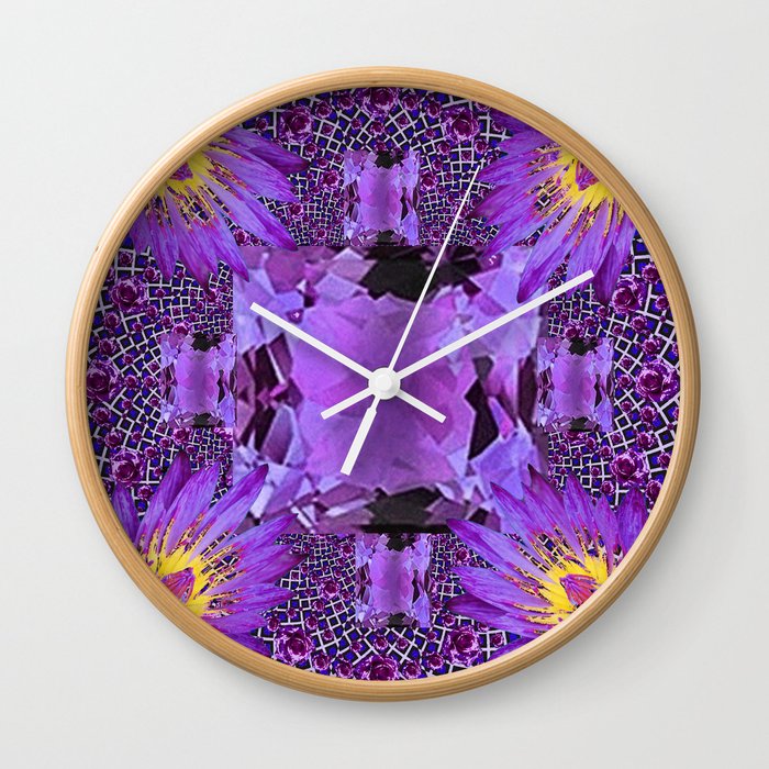 EXOTIC AMETHYST FEBRUARY  FLORAL FANTASY  ABSTRACT Wall Clock