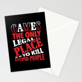 Games Only Legal Place Funny Stationery Card