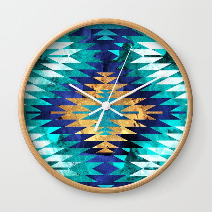 Inverted Navajo Suns Wall Clock