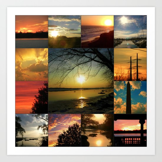Sun collage Art Print
