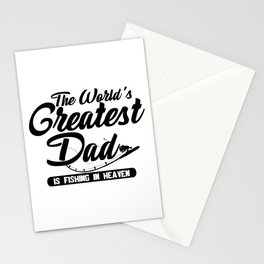 World's Greatest Dad Fishing In Heaven Stationery Card