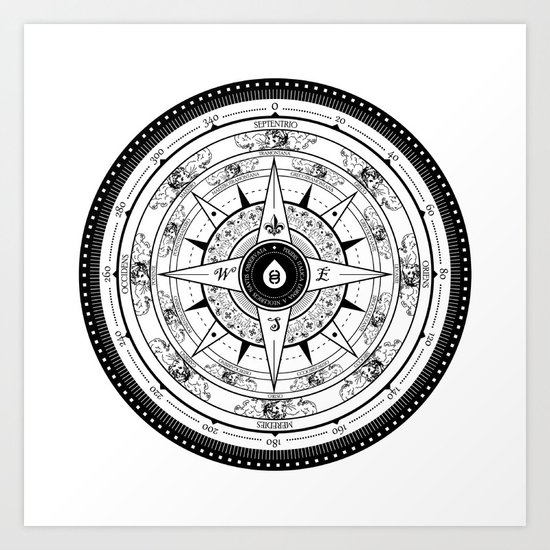 Compass Rose Art Print