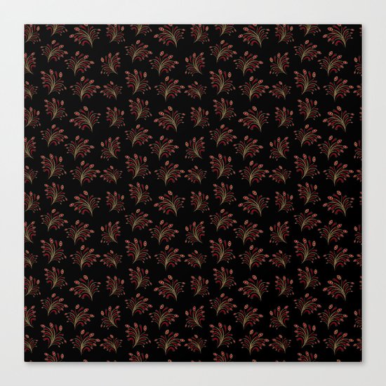 Golden red ornament seamless pattern Canvas Print