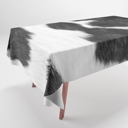 Modern Minimal Cowhide in Black and White Tablecloth