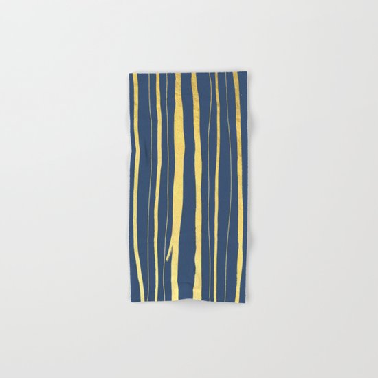 Vertical Living Navy and Gold Hand & Bath Towel