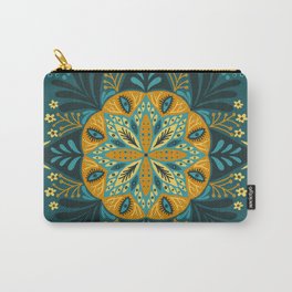 Sprouting Mandala – Teal Carry-All Pouch