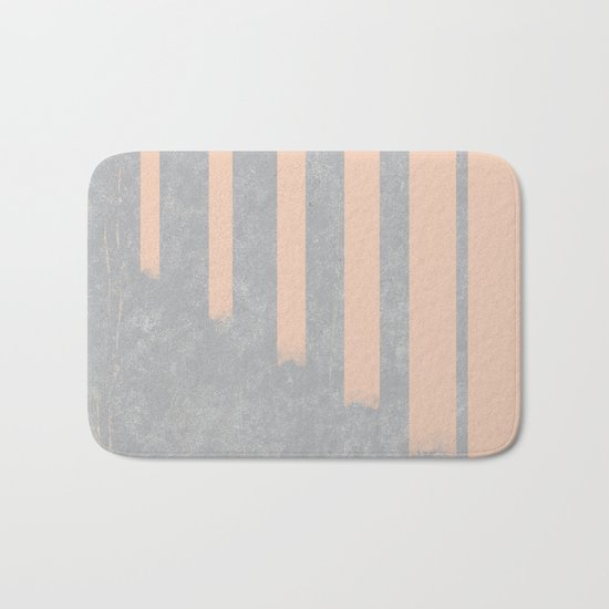 Blush stripes on concrete Bath Mat