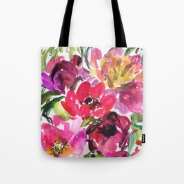 pink and purple peonies Tote Bag