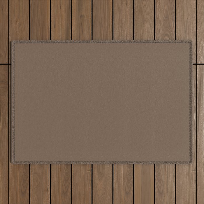 Warm Dark Brown Solid Color Pairs PPG Chocolate Ripple PPG1078-7 - All One Single Shade Hue Colour Outdoor Rug