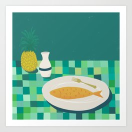 Kitchen Supper (with pineapple) Art Print