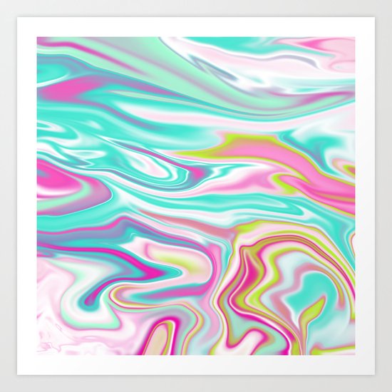 Iridescent Marble 17 Art Print