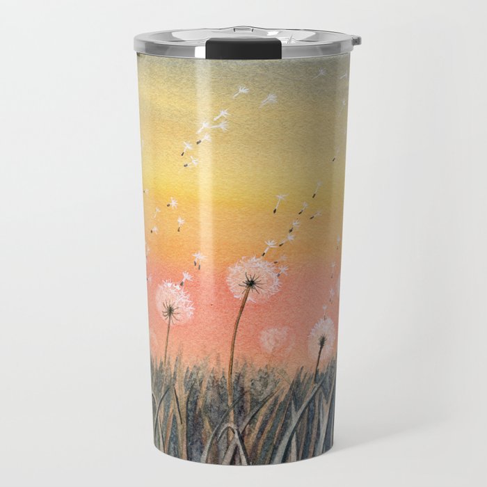 Download Up, Up and Away - Dandelion Watercolor Travel Mug by ...