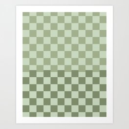 Sage Green Checker Art Print