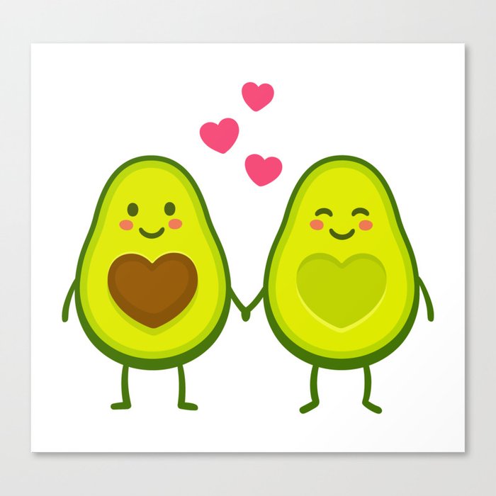 Cute Avocados In Love Canvas Print By Irmirx Society6
