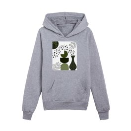 Greenery Art Under Moonlight Kids Pullover Hoodies