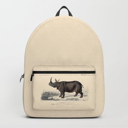 Indian Rhinoceros Backpack | Endangeredspecies, Indianrhino, Greaterone Horned, Vintage, Animal, Rhinocerotidae, Science, Unicorn, Conservation, Taxonomy 