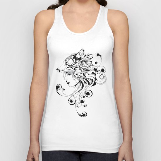 Fox Girl Unisex Tank Top