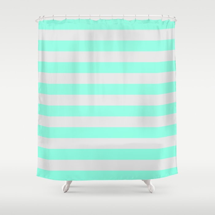 Mint Green Gray Stripes Shower Curtain By Vintageeal623 Society6 Mint Green Gray Stripes Shower Curtain