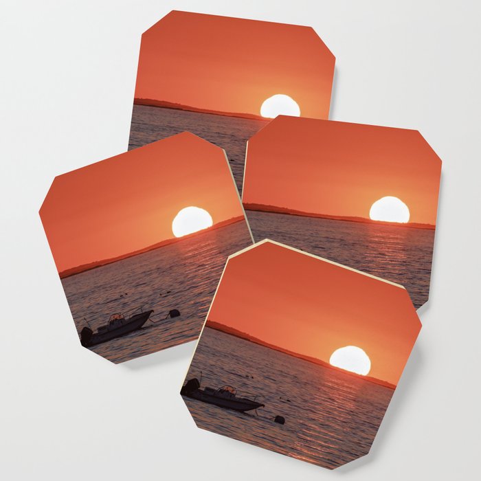 Plum Cove Beach Sunset 7 11 18 Coaster By Rogerporter Society6
